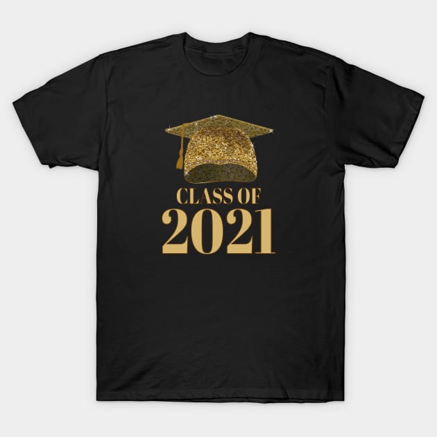 Graduation Cap Class Of 2021 Senior T-Shirt by SpaceManSpaceLand